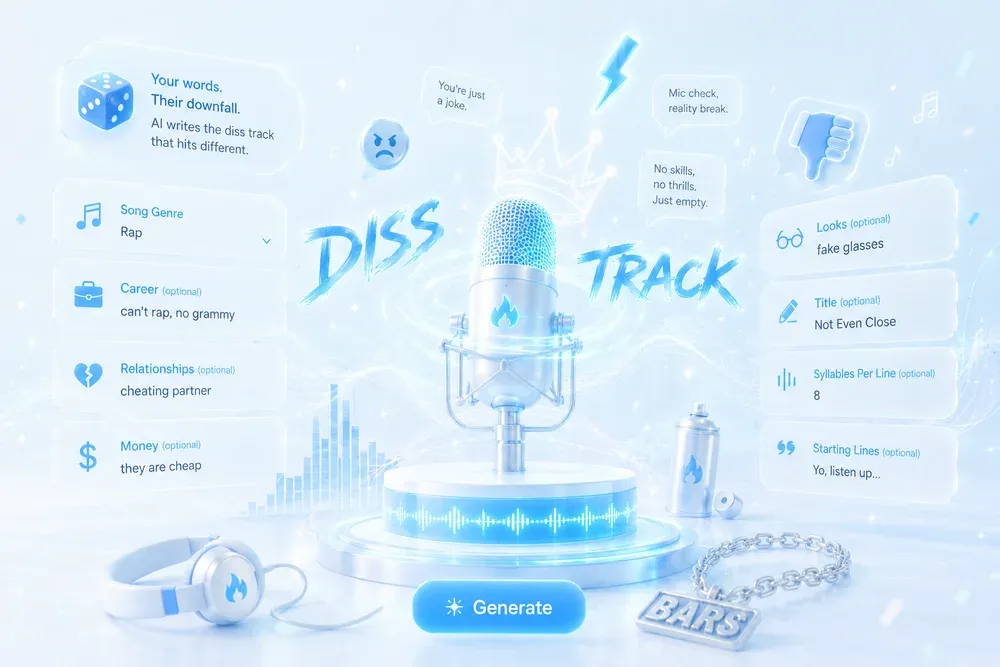 Free Online AI Diss Track Lyrics Generator 