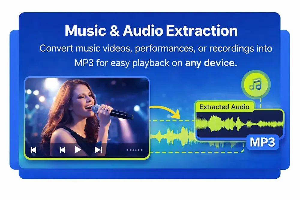 Extração de música e áudio